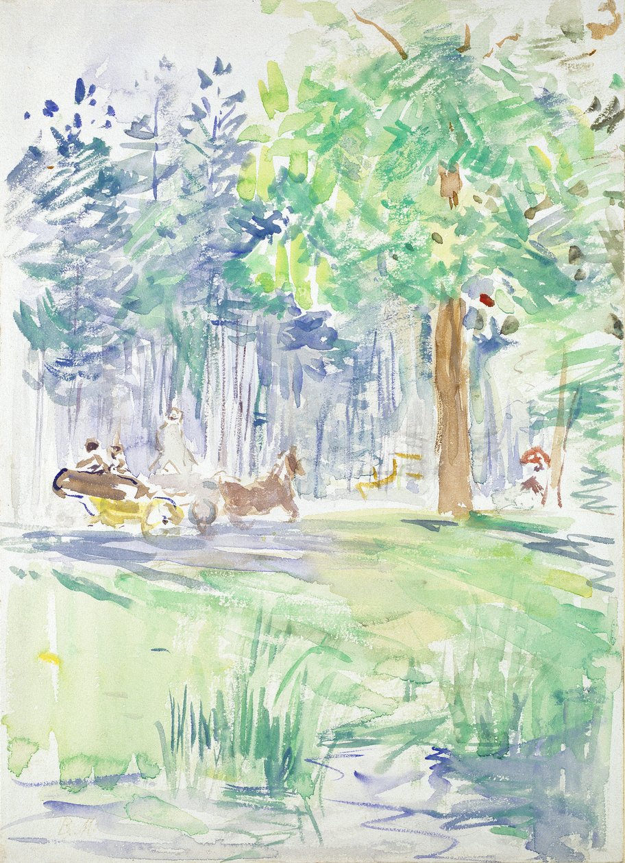 Hest og vogn på en skogsvei, etter 1883 av Berthe Morisot