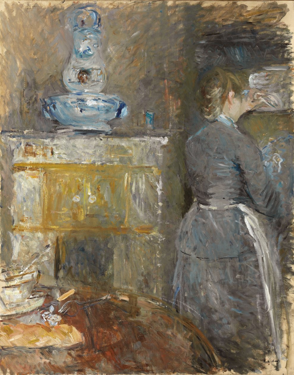 I spisestuen; I spisestuen, 1880 av Berthe Morisot