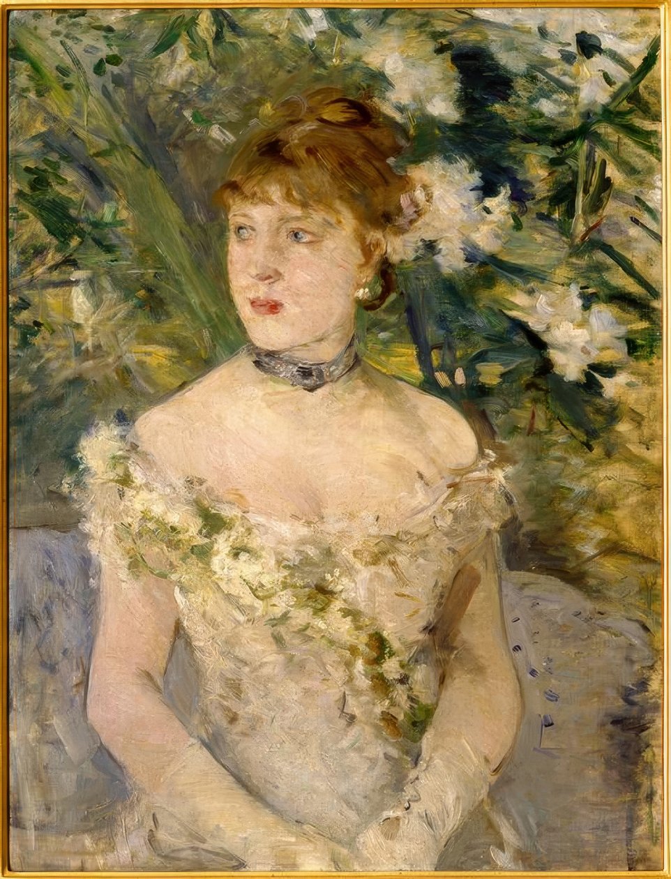Ung kvinne i ballkjole av Berthe Morisot