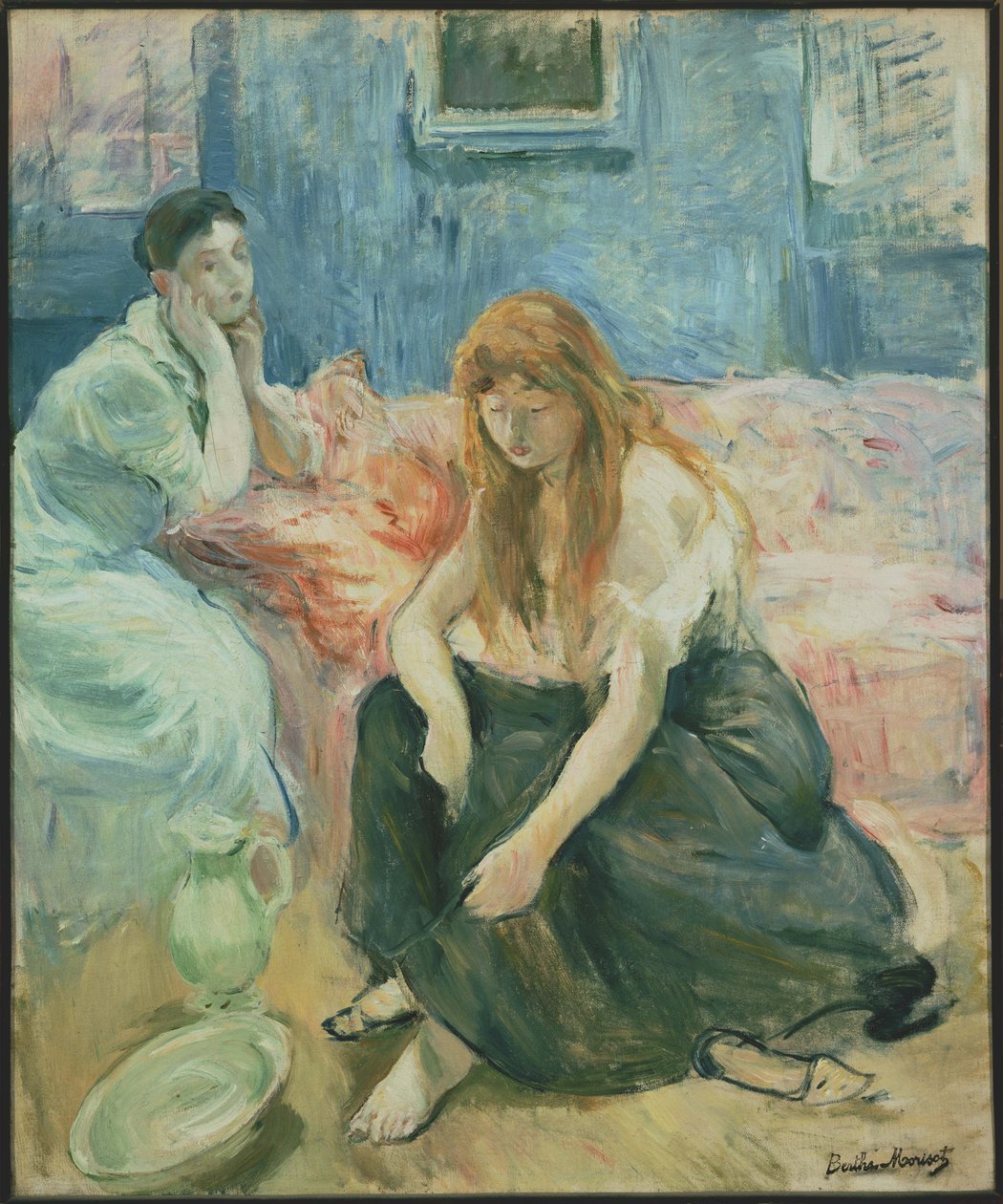 Unge kvinner ved toalettet (tittel gitt av kunstneren) av Berthe Morisot