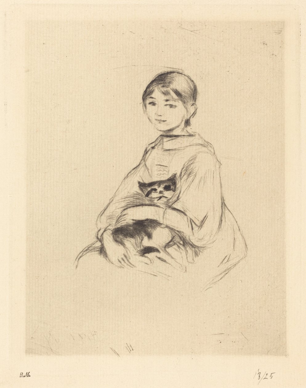 Julie Manet med en katt av Berthe Morisot
