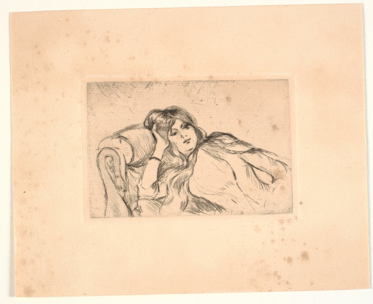 Kvinne liggende på en sofa (Jeanne-Marie) av Berthe Morisot