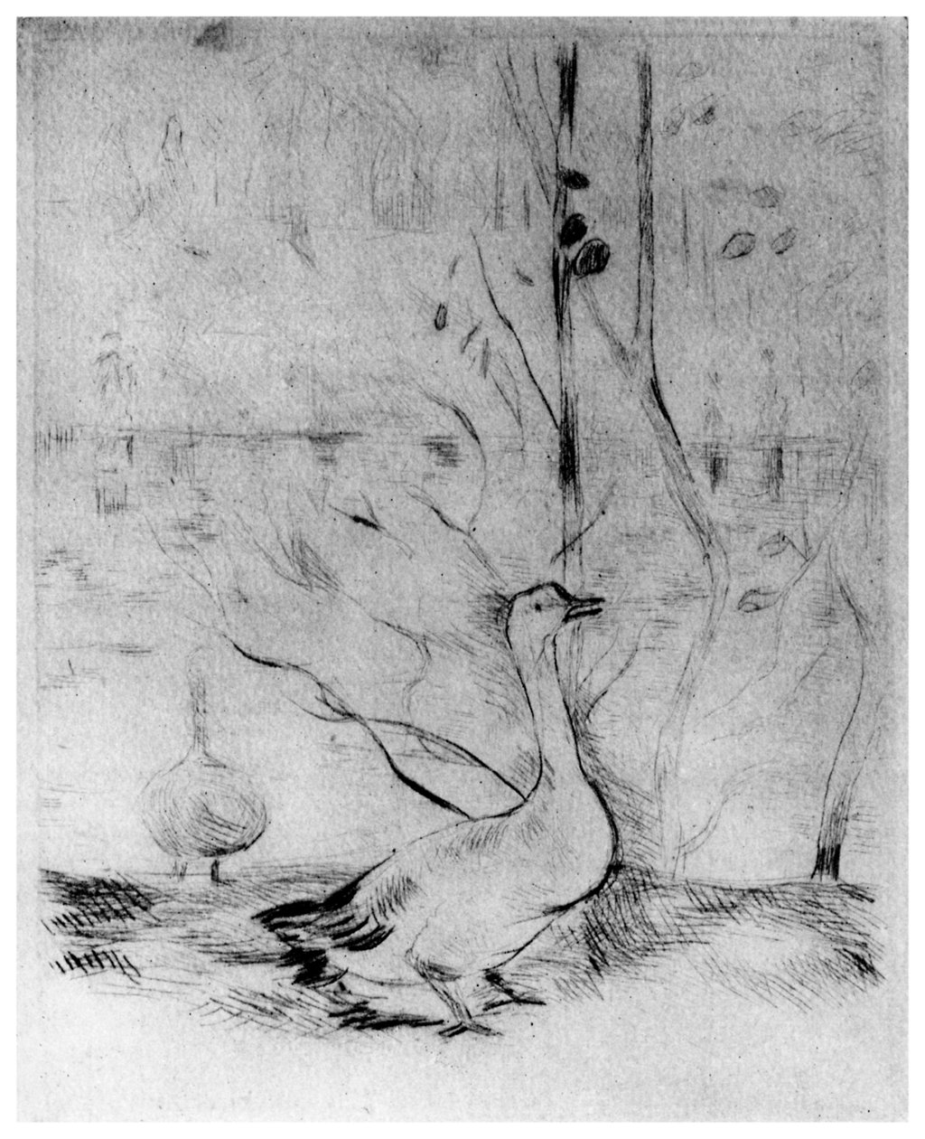 Les Oies, gjessene, c1860-1890 1924 av Berthe Morisot