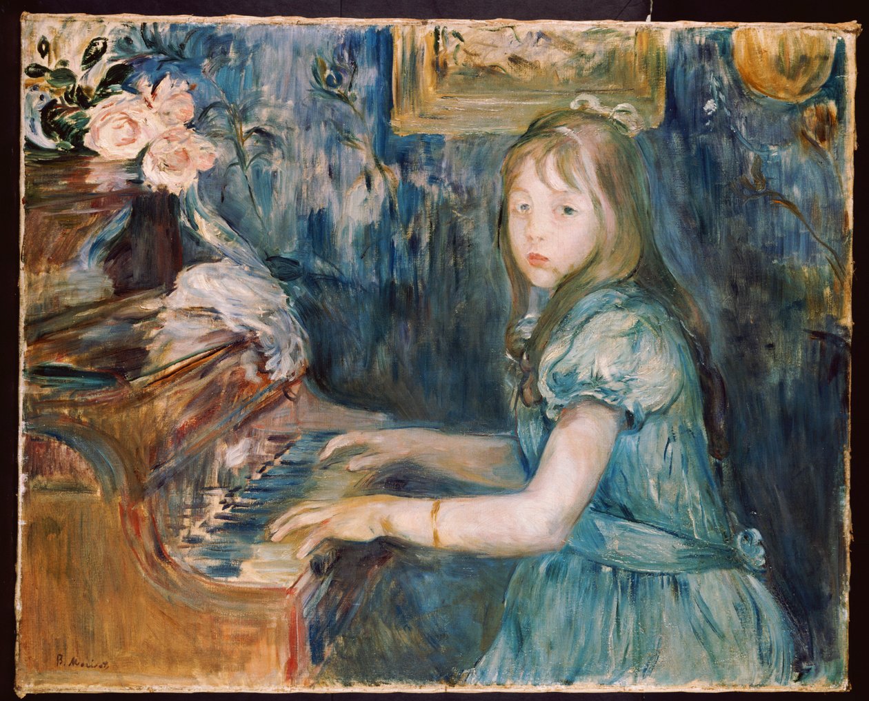 Lucie Leon ved pianoet, ca. 1892 av Berthe Morisot