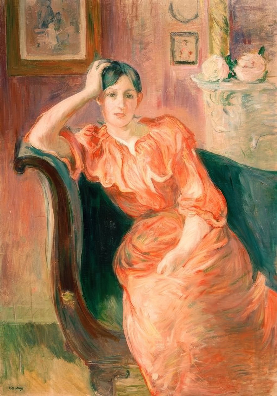 Barnepike og baby av Berthe Morisot
