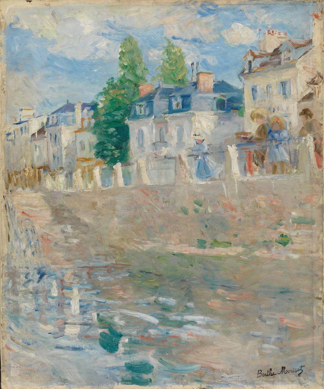 På bredden av Seinen ved Bougival av Berthe Morisot
