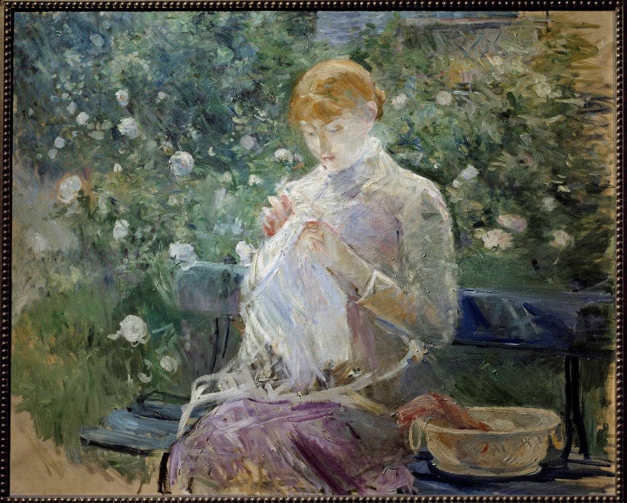 Pasie syr i hagen et Bougival-maleri av Berthe Morisot (1841-1895) 1881 Søn. 0,81x1 m Pau, Musee des Beaux Arts av Berthe Morisot