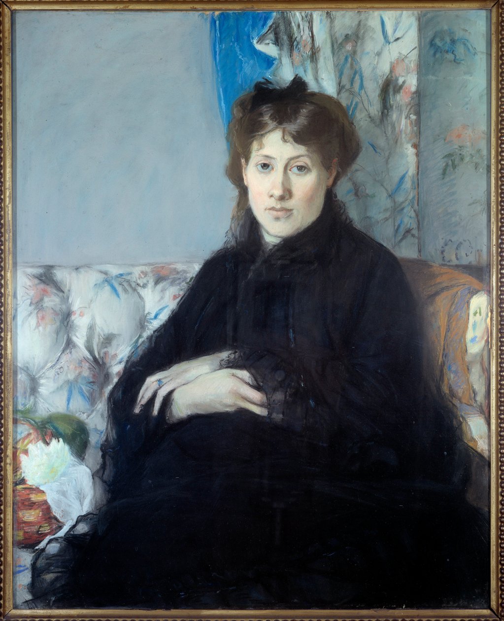 Portrett av Madame Edma Pontillon, født Morisots søster til kunstneren. Maleri av Berthe Morisot av Berthe Morisot