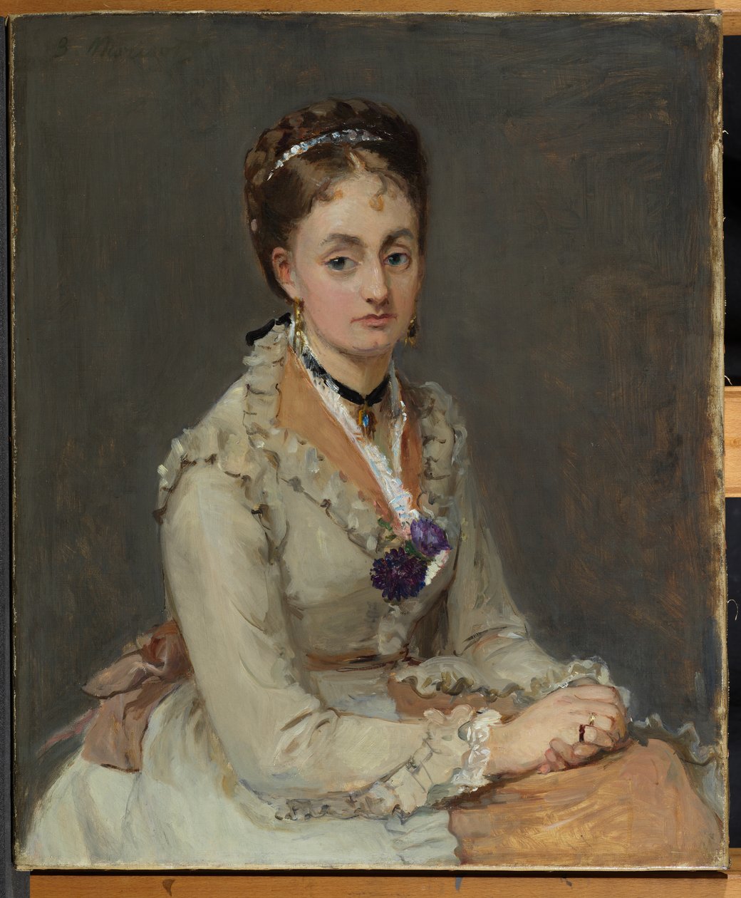 Portrett av kunstnerens søster, Meme Edma Pontillon, ca. 1872-75 av Berthe Morisot