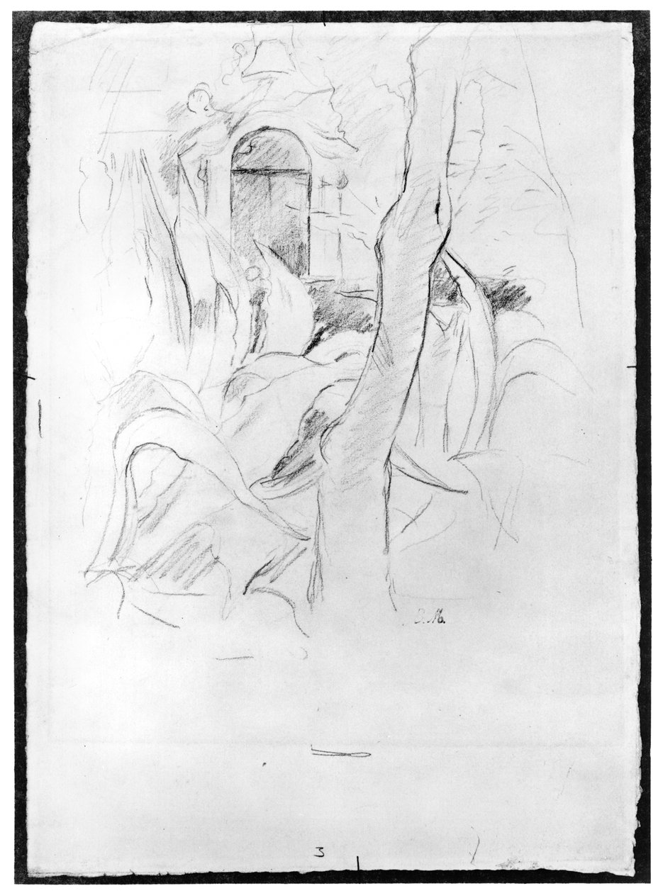 The Aloes at Villa Ratti, 1889 (grafitt på papir) av Berthe Morisot