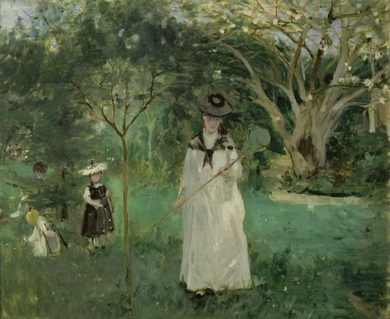 Sommerfugljakten, 1874 av Berthe Morisot