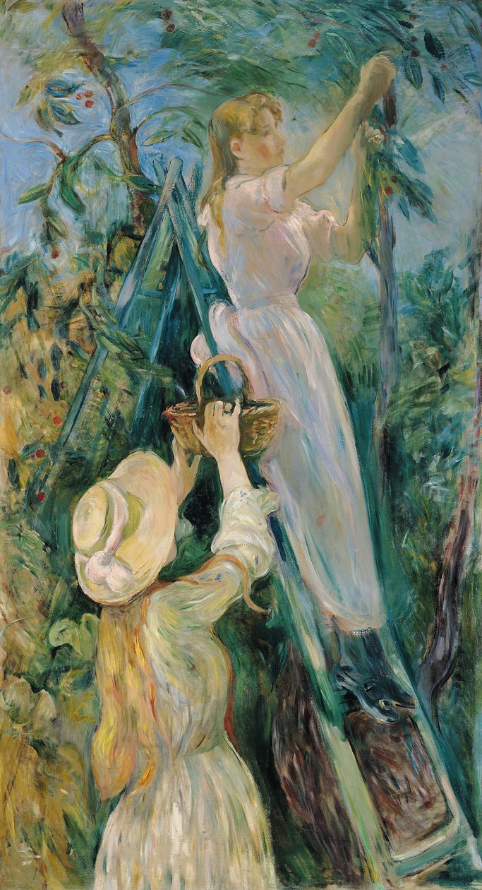Kirsebærplukkeren (olje på lerret) av Berthe Morisot