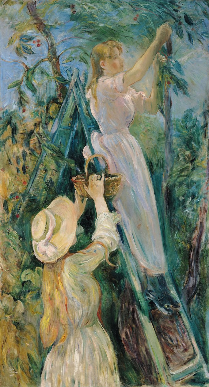 Kirsebærplukkerne Le Cerisier, 1891 av Berthe Morisot
