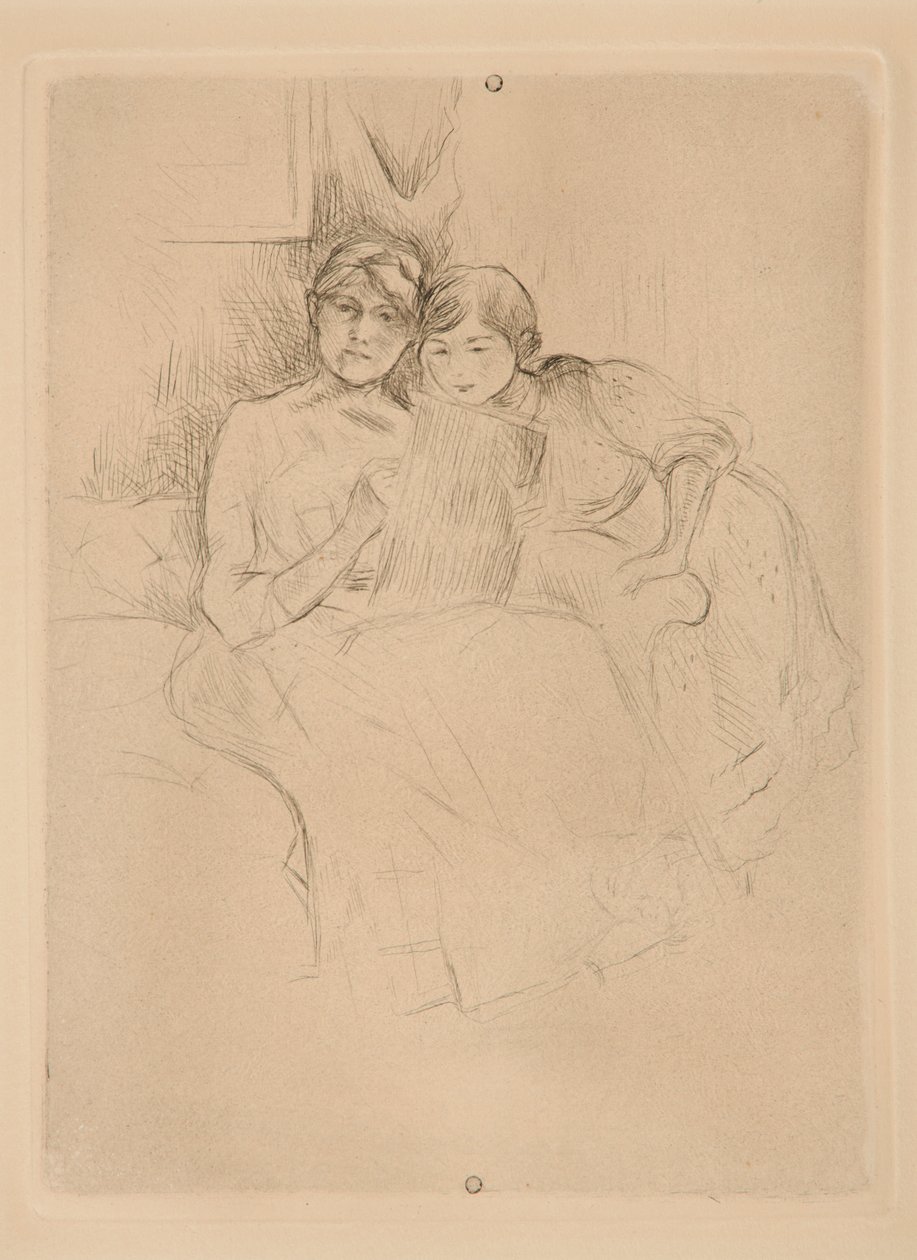 Tegnetimen: Berthe Morisot og hennes datter av Berthe Morisot