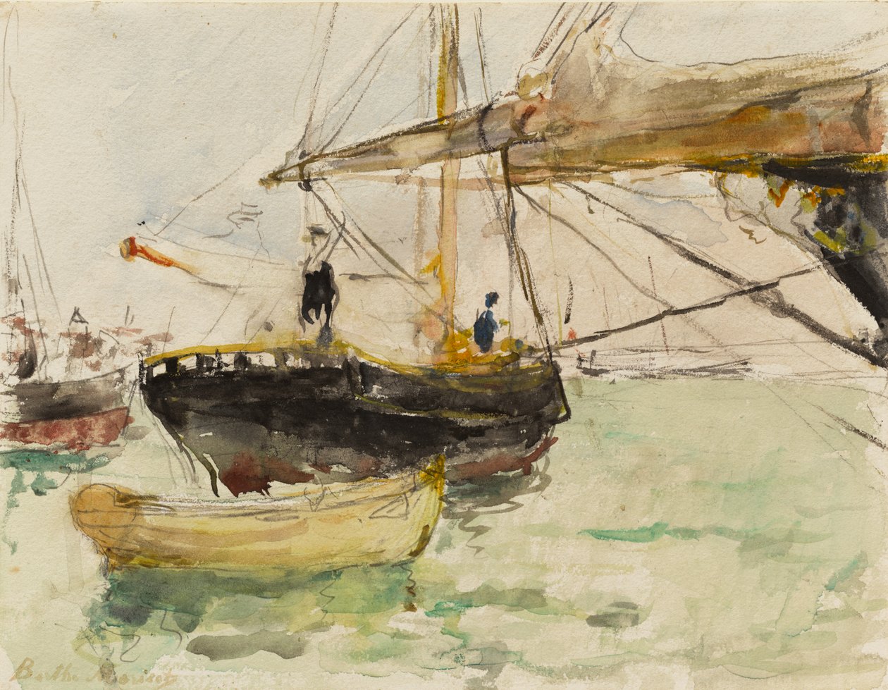 Forsiden av en yacht av Berthe Morisot