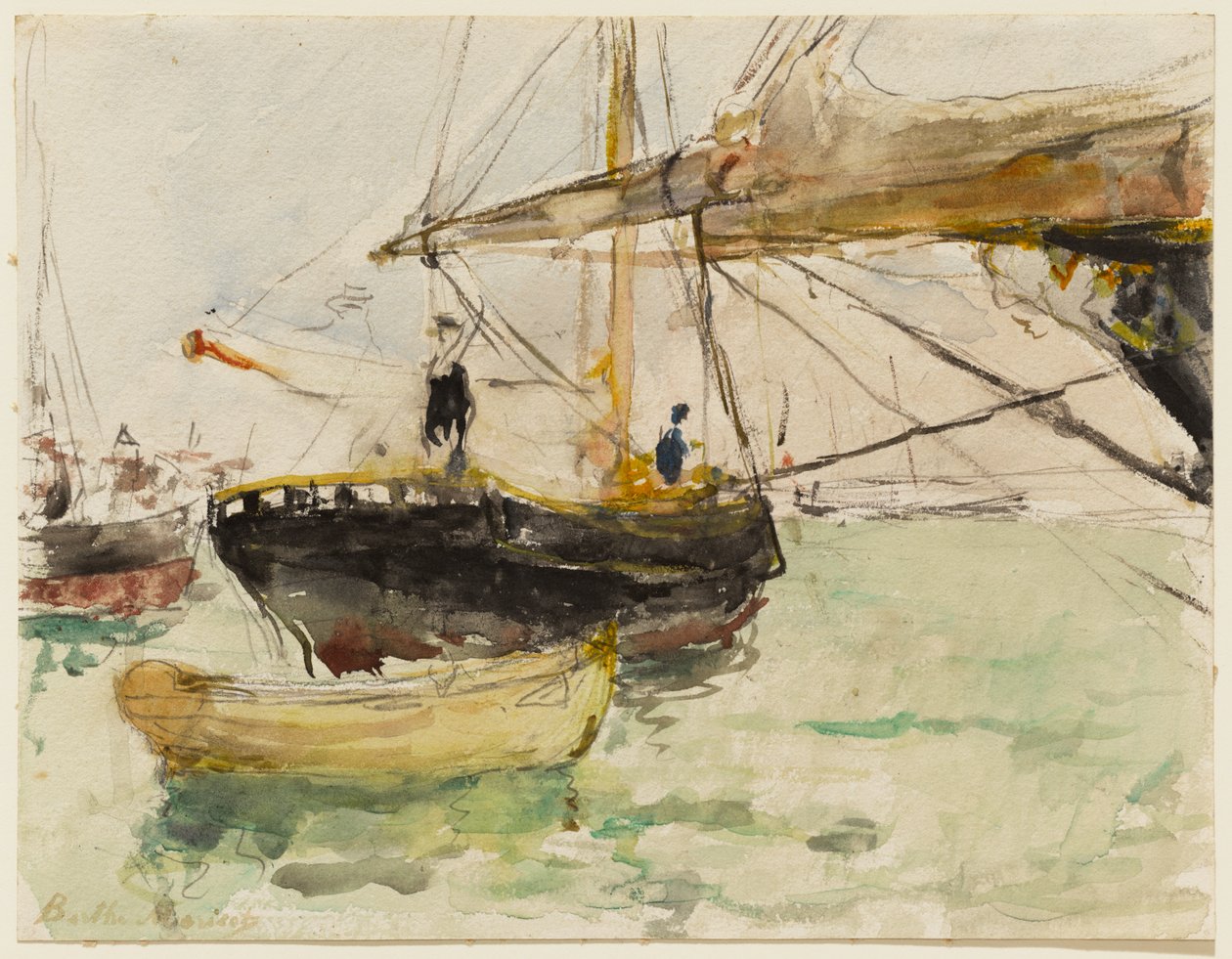Baugen på en yacht av Berthe Morisot