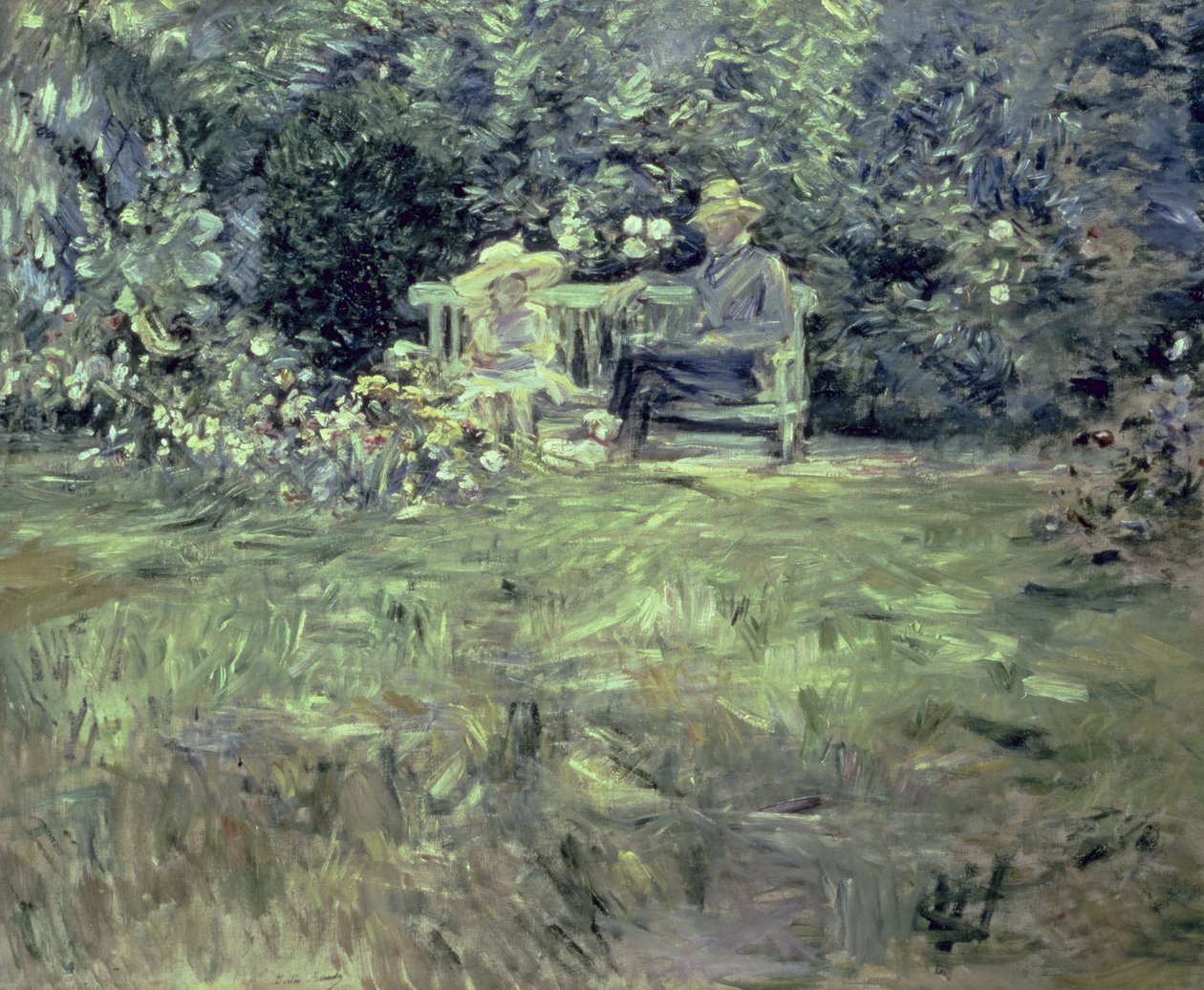Leksjonen i hagen, 1886 av Berthe Morisot