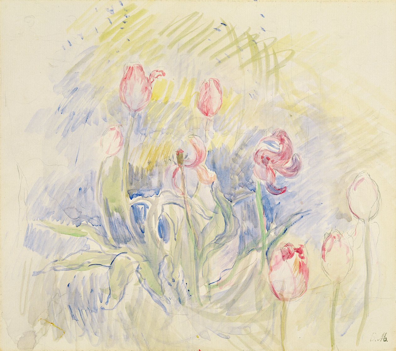 Tulipaner, 1890 av Berthe Morisot
