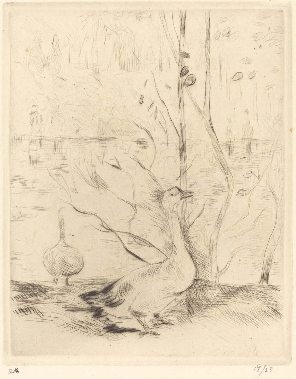 Gå i Boulougne-skogen av Berthe Morisot
