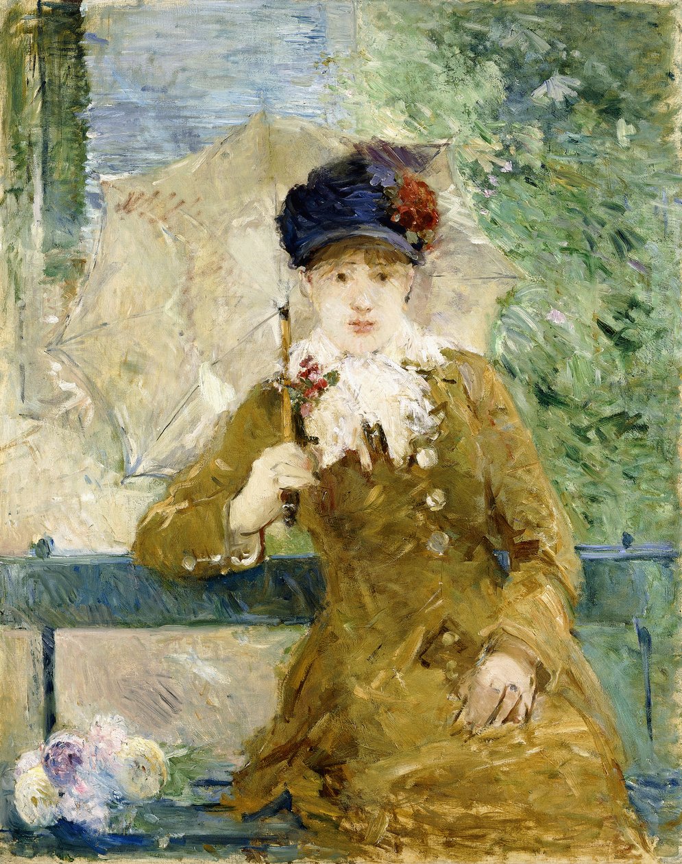Kvinne med en paraply, 1881 av Berthe Morisot