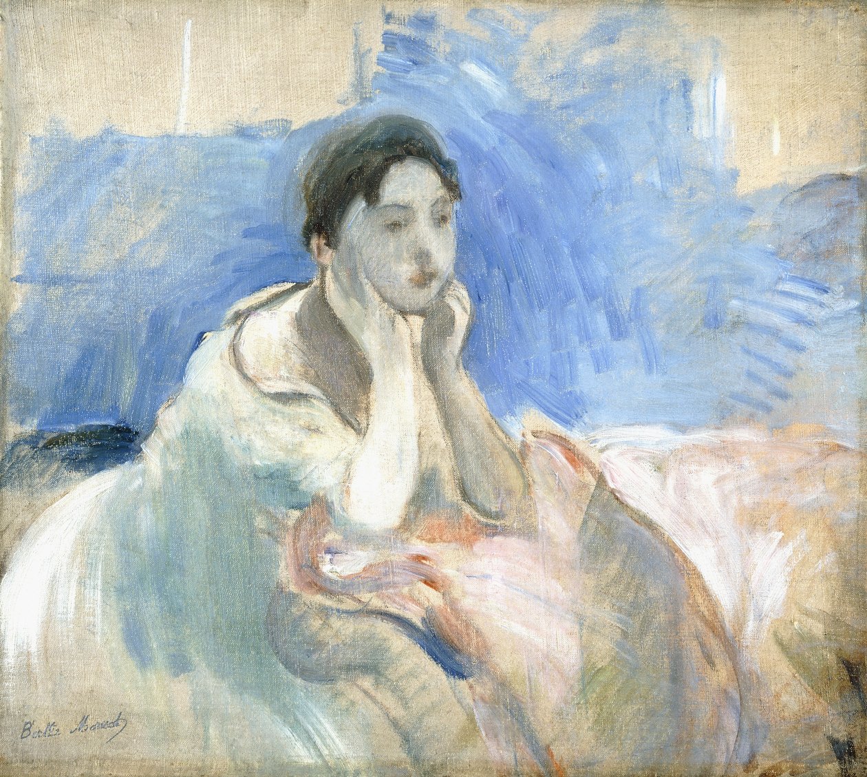 Ung jente lener, 1894 av Berthe Morisot