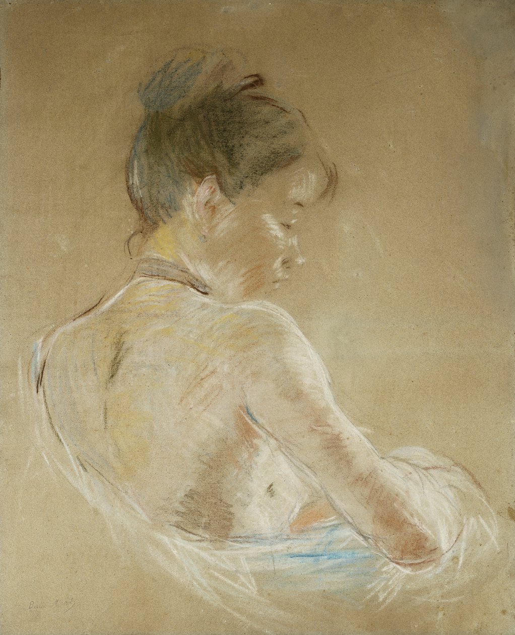Ung jente med nakne skuldre; Ung jente med bare skuldre, 1885 av Berthe Morisot