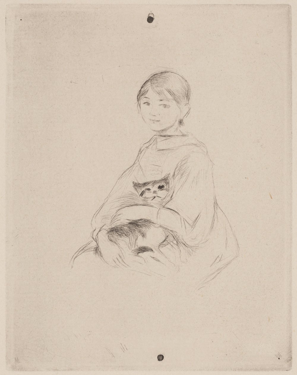 Ung jente med katt (Julie Manet) av Berthe Morisot