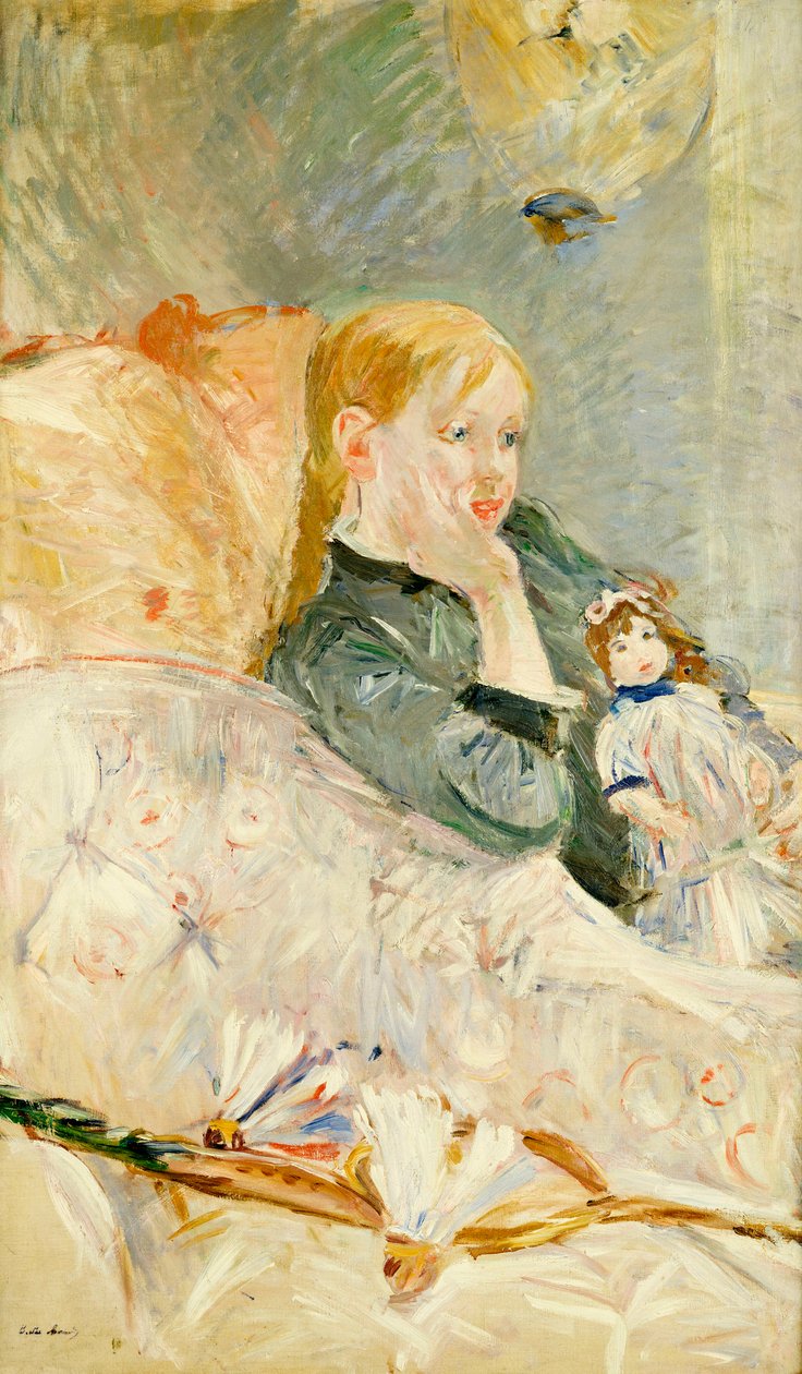 Ung jente med en dukke, 1896 av Berthe Morisot