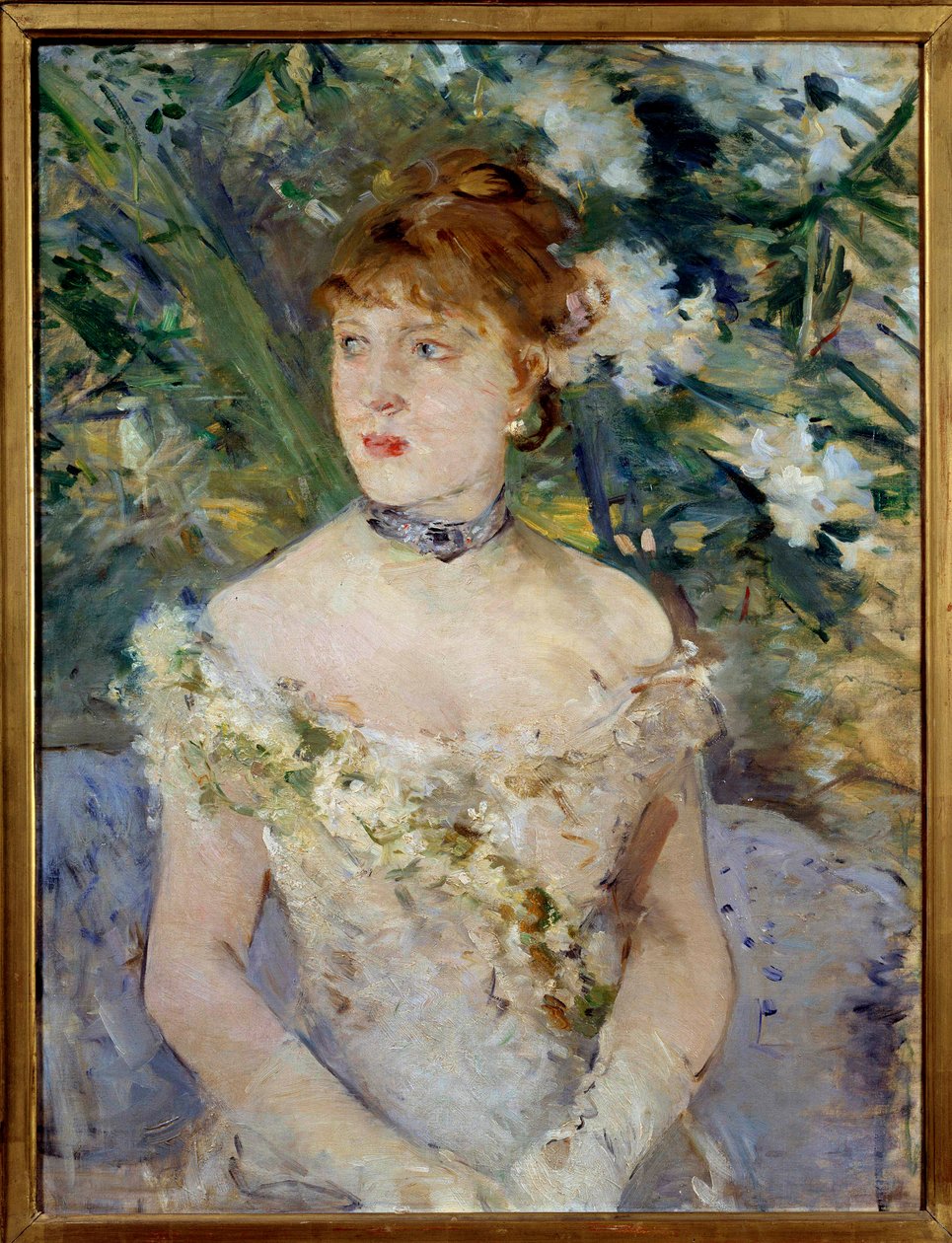 Ung kvinne i balltoalettmaleri av Berthe Morisot av Berthe Morisot