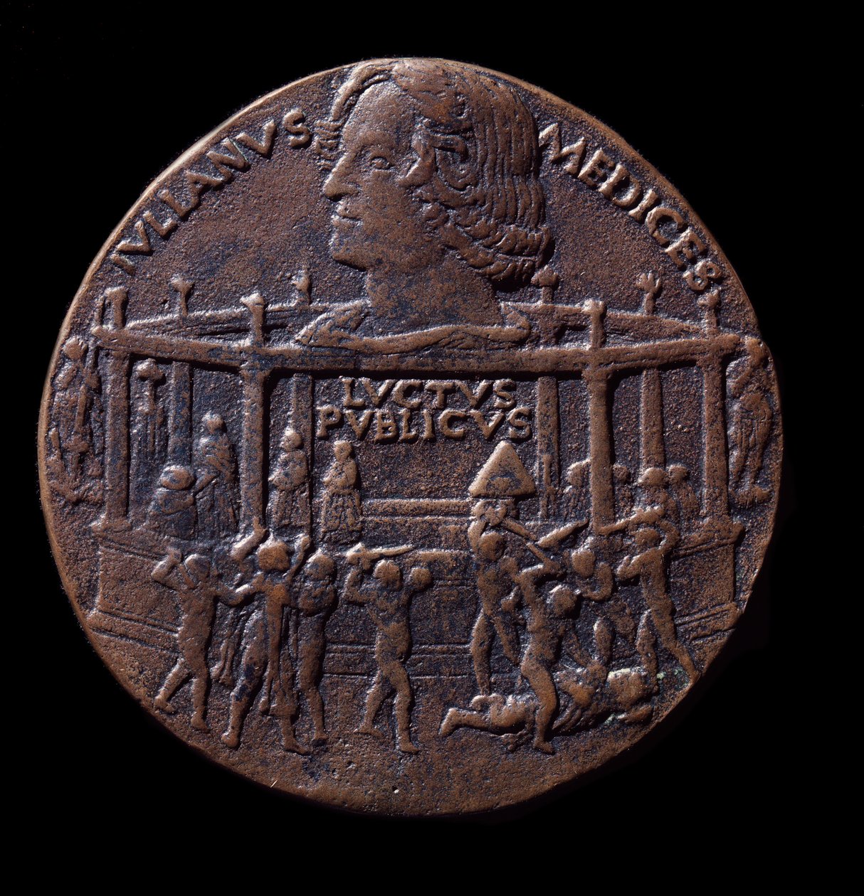 Bronsemedalje på Pazzi-konspirasjonen (1478) av Bertoldo di Giovanni
