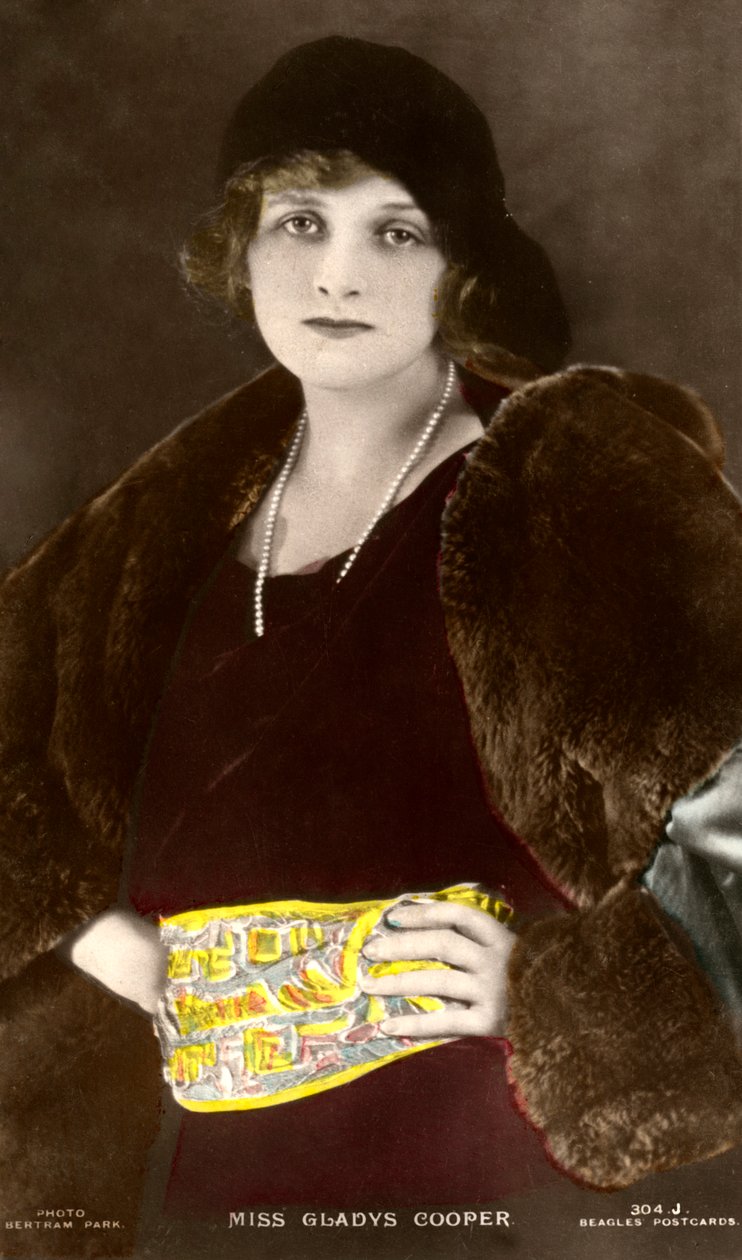Gladys Cooper 1888-1971, engelsk skuespillerinne, tidlig på 1900-tallet. av Bertram Park