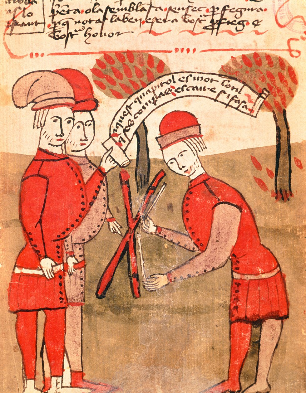 Ms 327 fol. 218r Måling av et felt, fra 