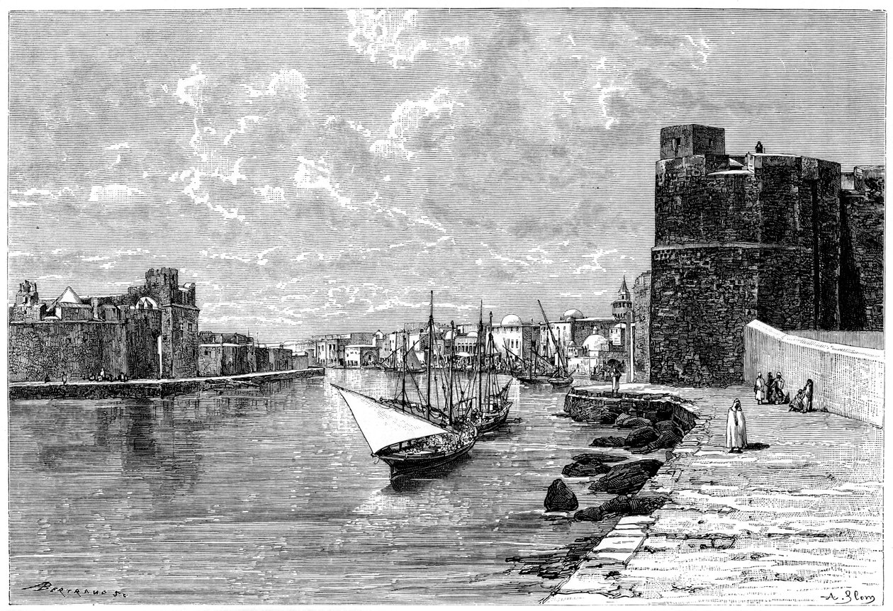 Bizerta, sett fra Kasbah, c1890 av Auguste Bertrand