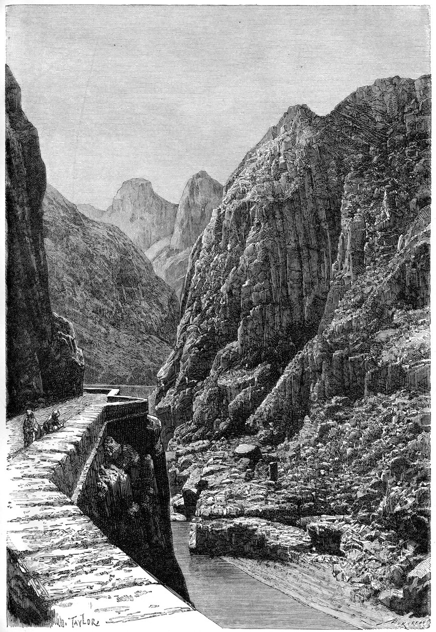Utsikt tatt i Shabet el Akra-karavaneruten, Algerie, c1890 av Auguste Bertrand
