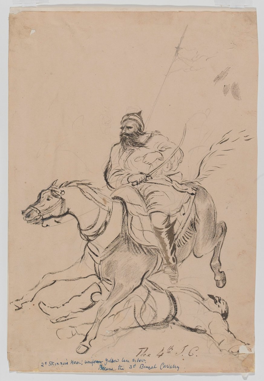 The 4th Irregular Cavalry, ca. 1845 (akvarell) av Bethune Donald Grant