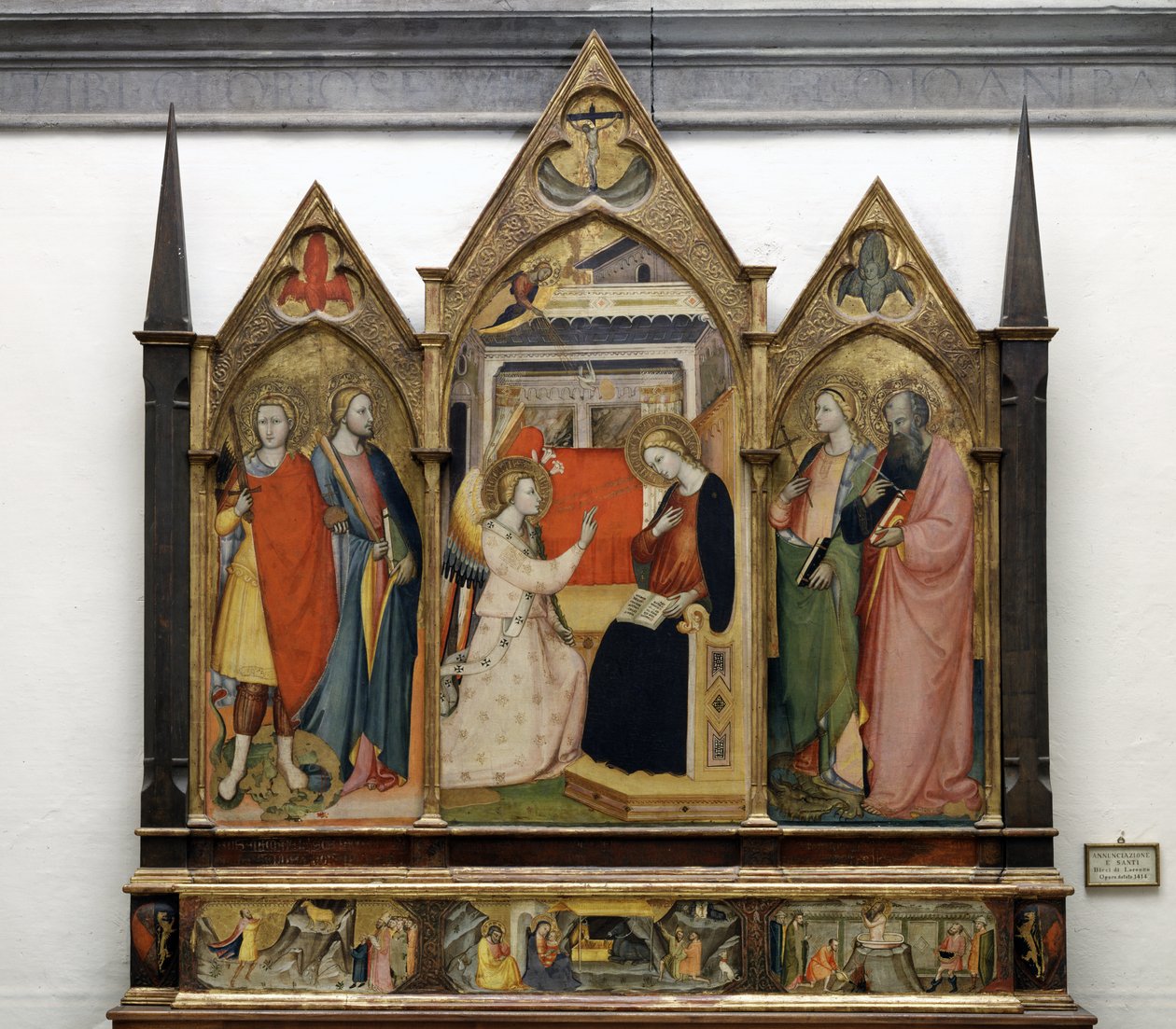 Annunciation with Saints, 1414 (tempera på panel) av Bicci di Lorenzo