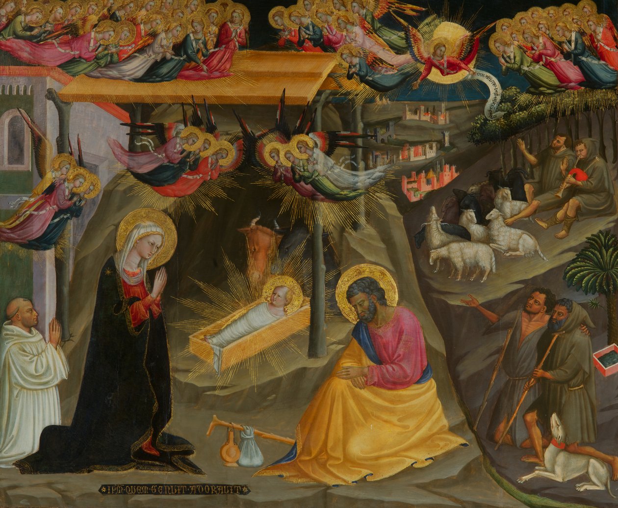 Fødsel (tempera på tre) av Bicci di Lorenzo