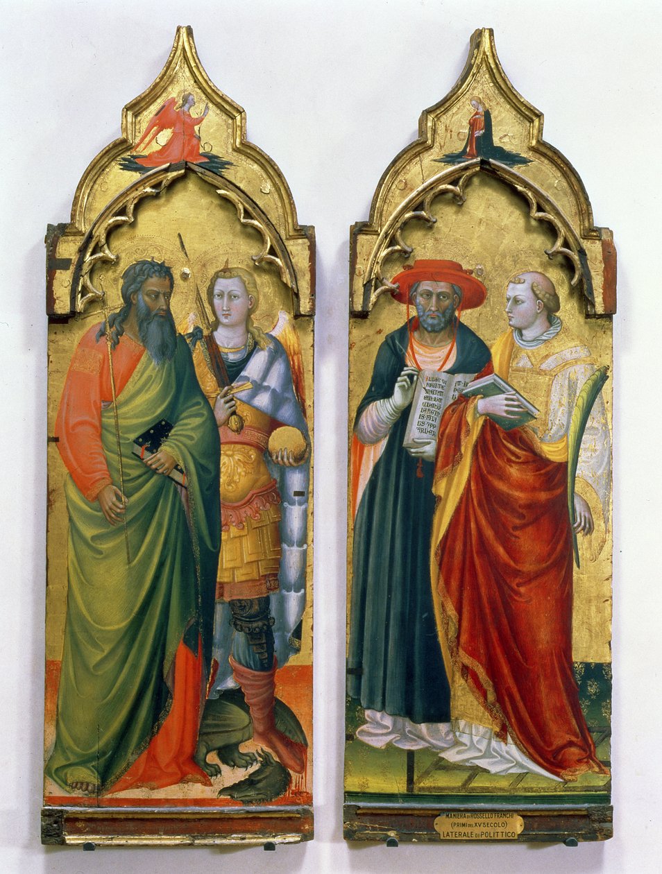 St. Andrew, St. Michael, St. Jerome og St. Lawrence (tempera på panel) av Bicci di Lorenzo