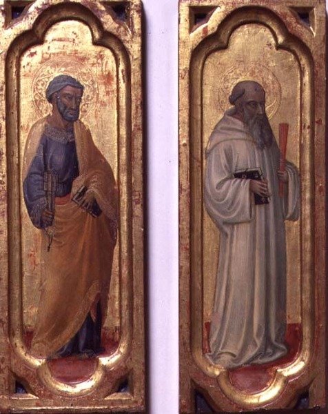 St. Peter og St. Benedict (tempera på panel) av Bicci di Lorenzo