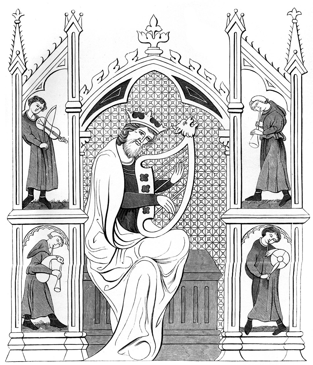 Musikkkonsert, 1200-tallet 1849. av Bisson and Cottard
