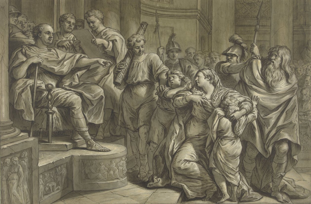 Eponina ber Vespasian om nåde for Sabinus av Blaise Nicolas Lesueur