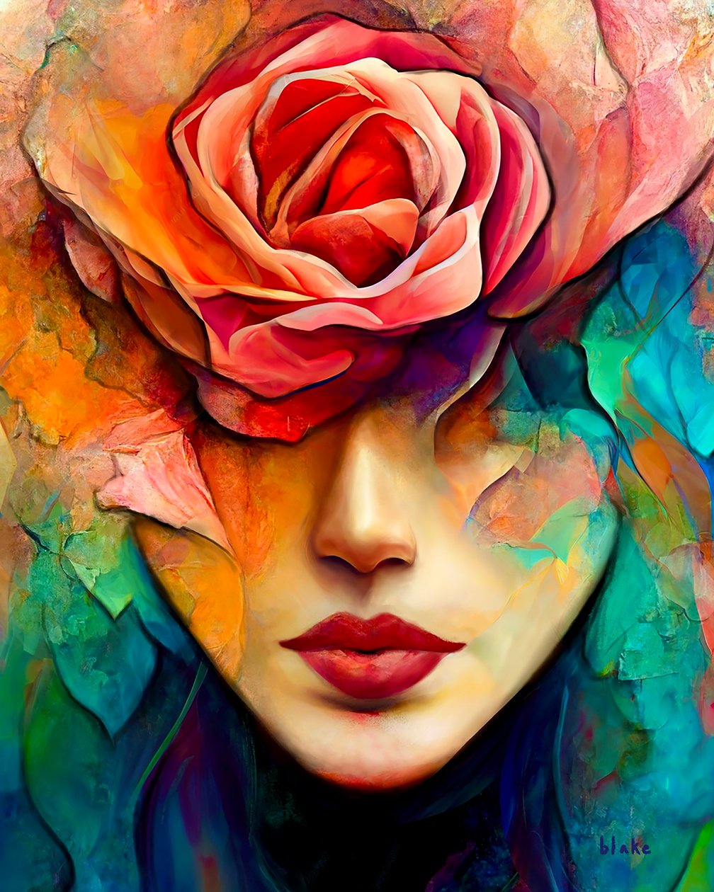 Kiss From A Rose, ca. 2022 (Digital Art) av Blake Munch