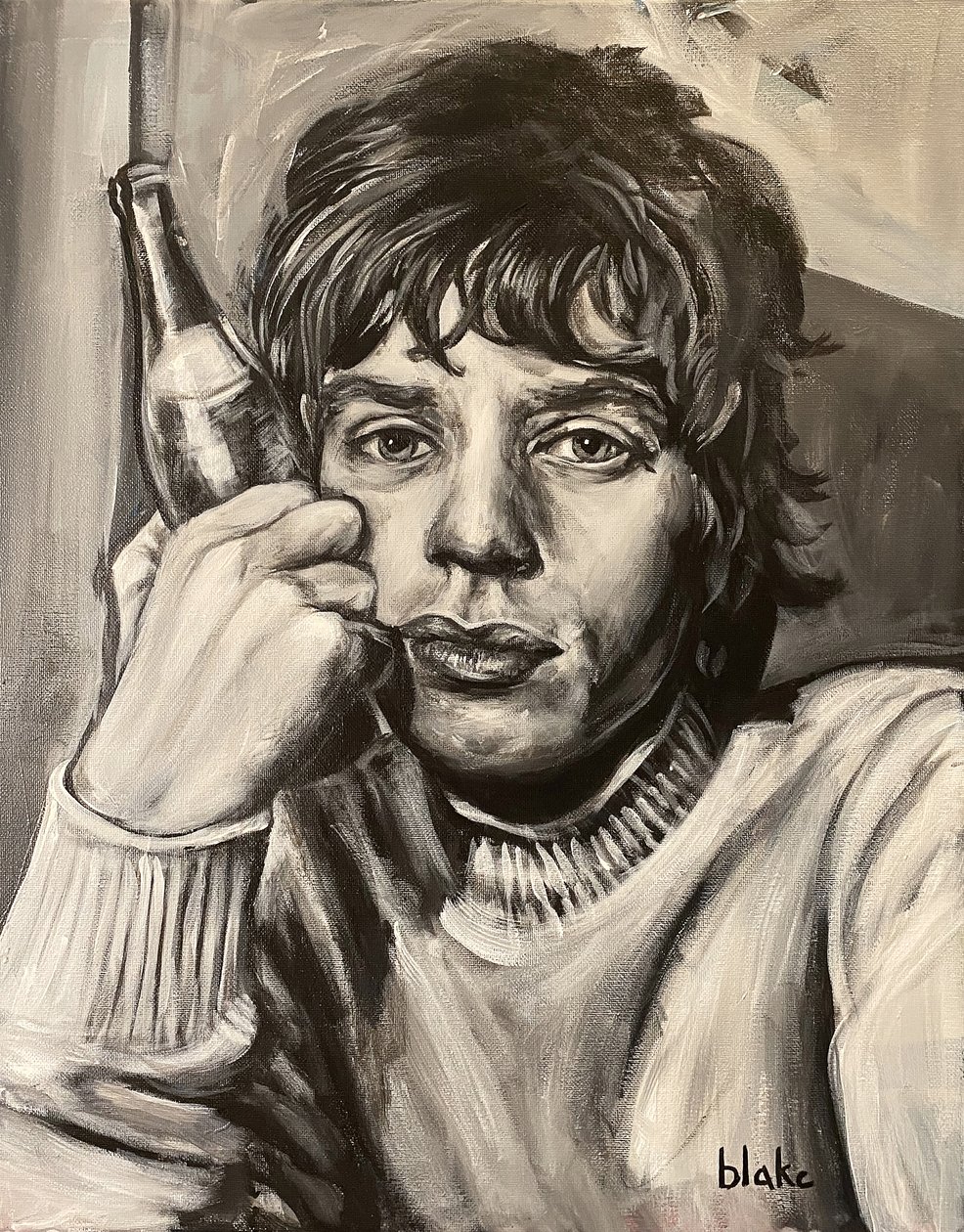 Mick Jagger, ca. 2021 (akryl på lerret) av Blake Munch
