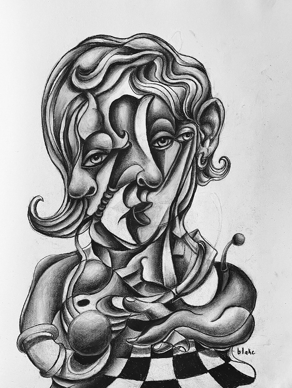 Picasso Reflecting, ca. 2021 (Kull på papir) av Blake Munch