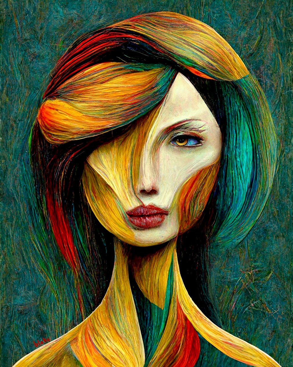 Turning Women Into Wood, ca. 2022 (Digital kunst) av Blake Munch