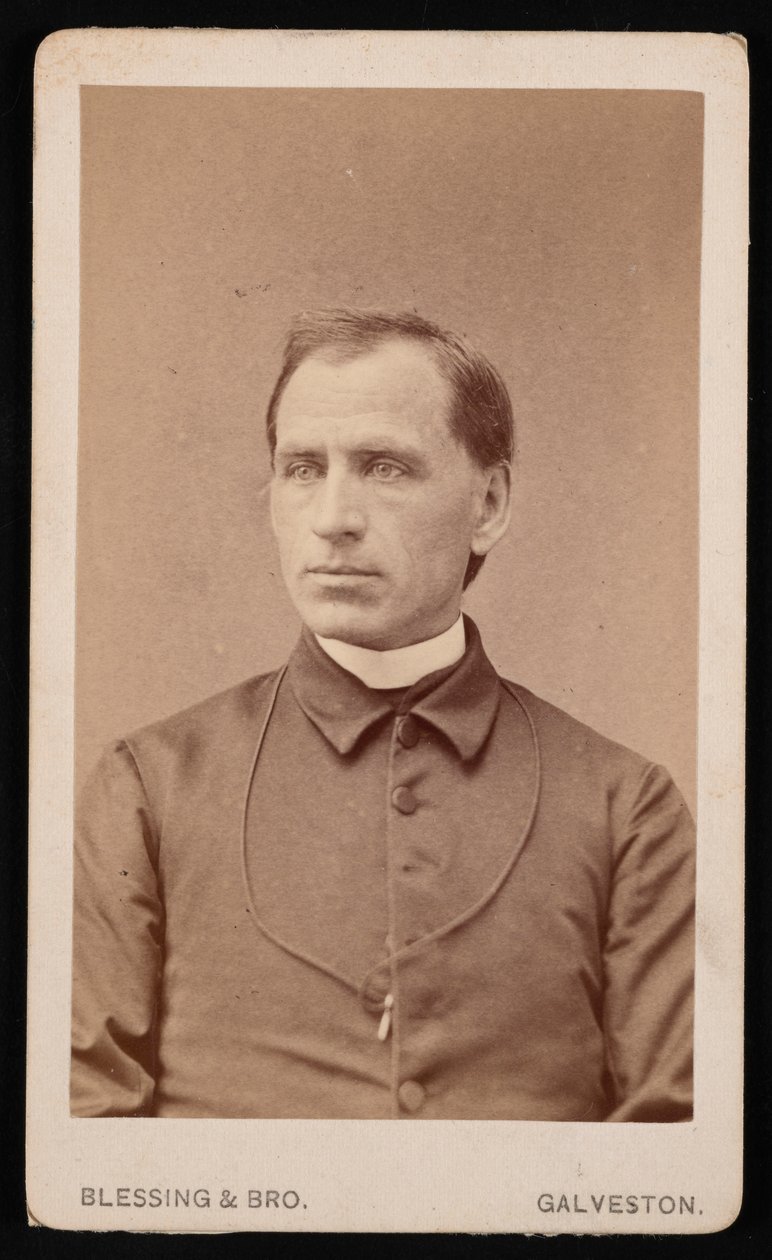 Portrett av pastor Joseph Celestine Carrier 1833-1904, før 1876. av Blessing and Bro