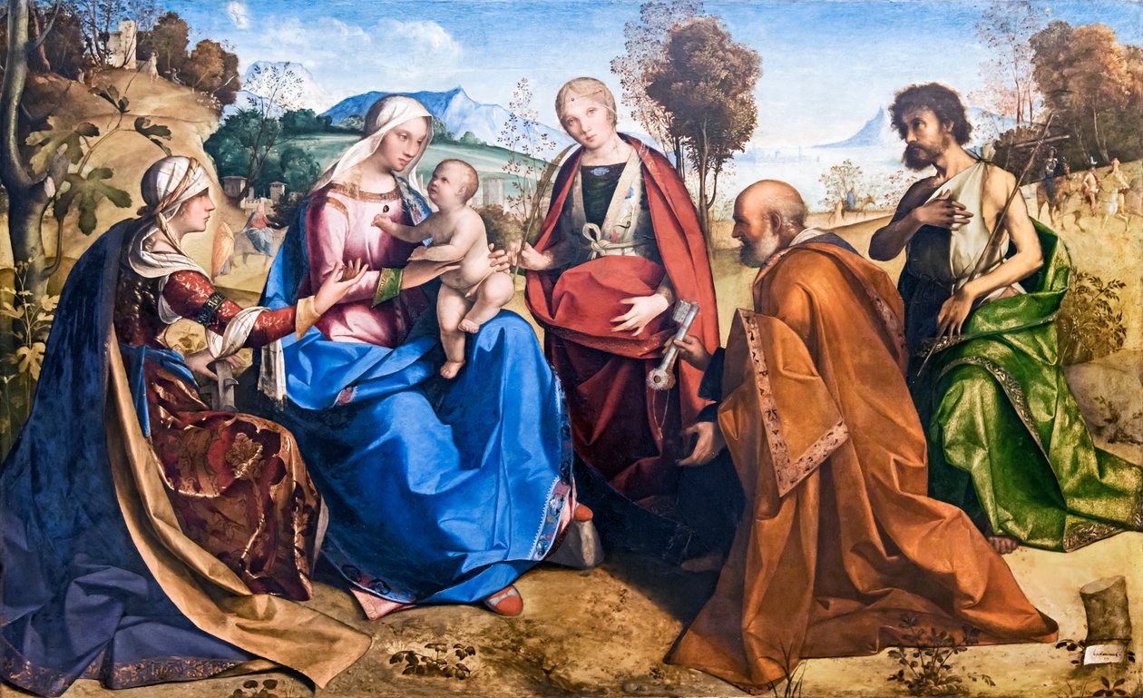 Mystisk ekteskap med Saint Catherine av Boccaccio Boccaccino