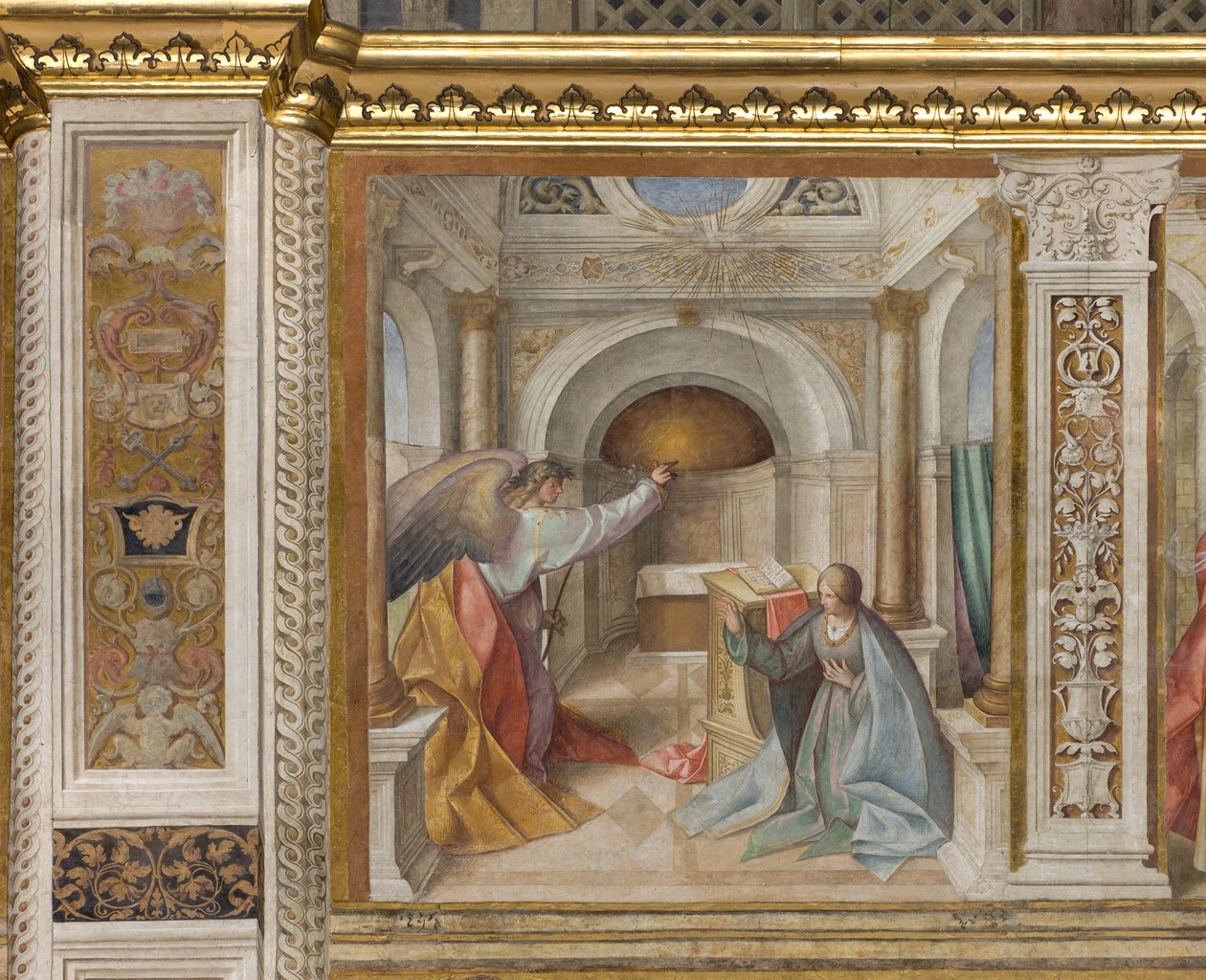 Central Ave, Thirad North Span, Annunciation, Boccaccio Boccaccino 1516-17 av Boccaccio Boccaccino