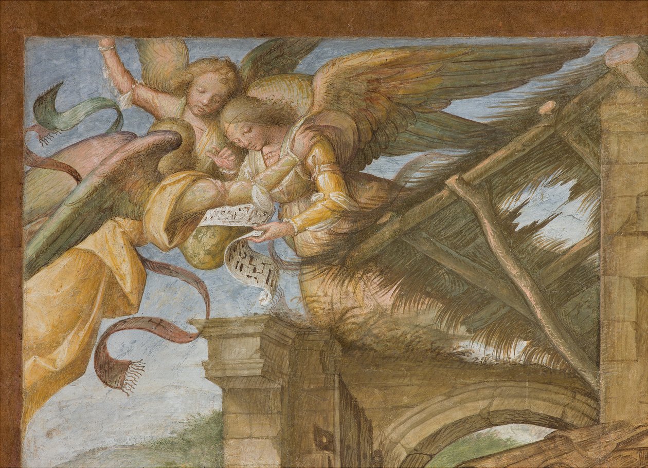 Central Nave, Fourth North Span, Adoration of the Shepherds, Boccaccio Boccaccino 1516-17, Detalj av Boccaccio Boccaccino