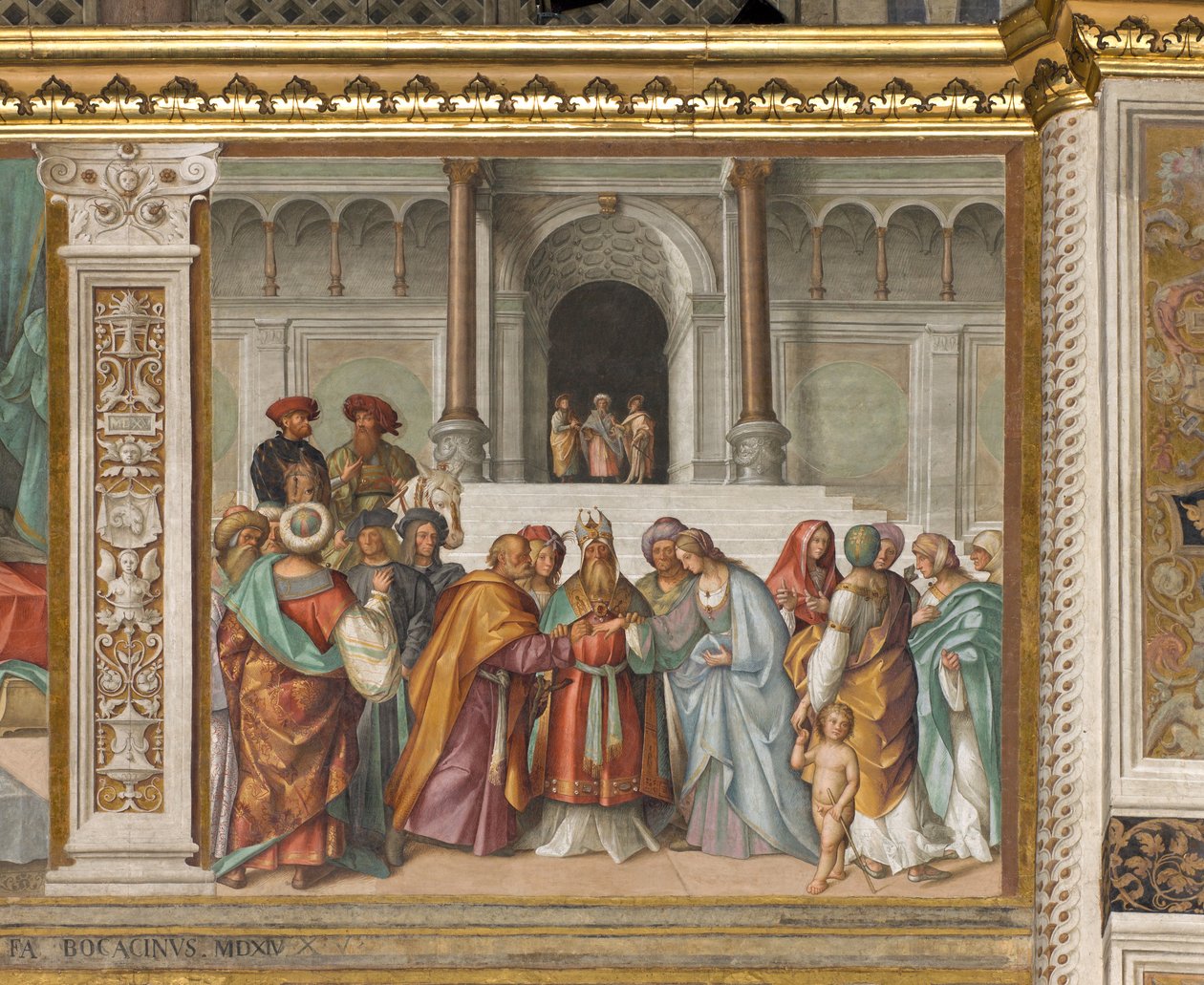 Central Nave, Second North Span, Jomfruens ekteskap, Boccaccio Boccaccino 1514-15 av Boccaccio Boccaccino